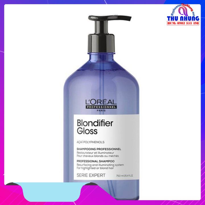 DẦU GỘI L'OREAL BLONDIFIER GLOSS 2021 BÓNG MƯỢT CHO TÓC NHUỘM MÀU SÁNG 500ML