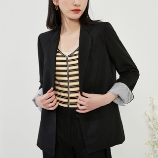 Áo blazer lót kẻ sọc form basic Harvé Benard xuất Âu