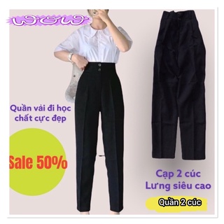 Quần vải cạp 2 cúc lưng siêu cao