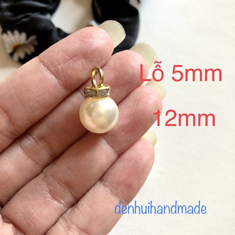 3/5/10 Hạt Bẹt Trai Nhựa Gắn Khoen Làm Trang Sức