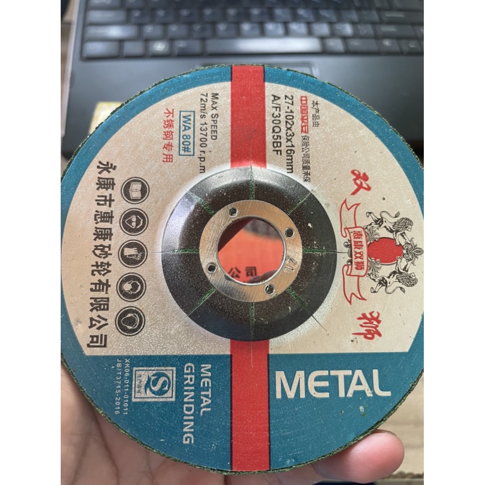 Đá mài vảy cá xanh chuyên inox 1 tấc kích thước 100x3x16mm