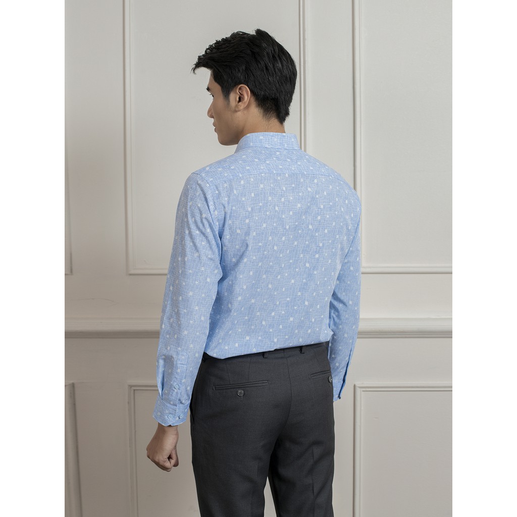 Áo sơ mi nam dài tay ARISTINO họa tiết sược xanh đậm trẻ trung lịch lãm - ALS27909 | BigBuy360 - bigbuy360.vn