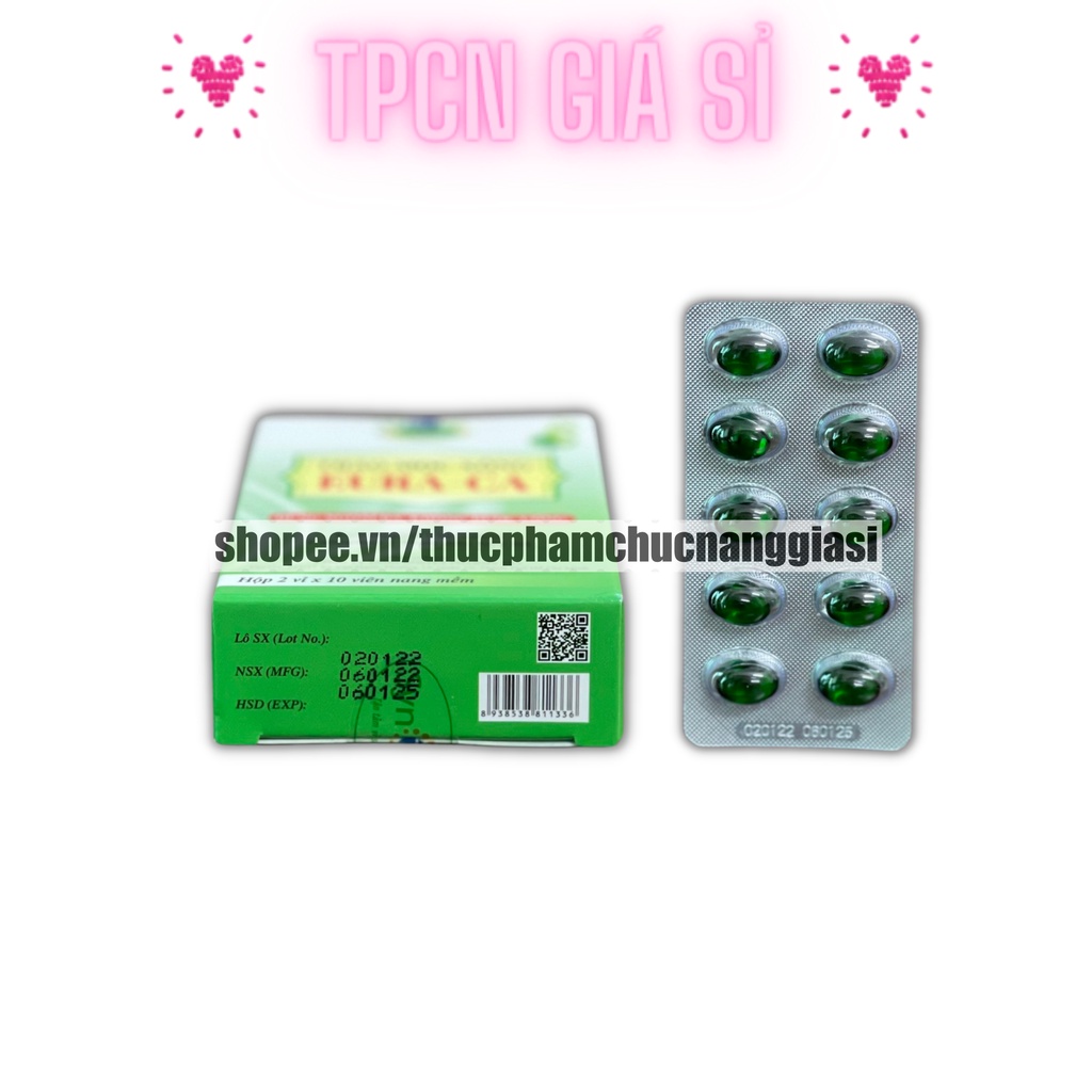 Viên xông thảo mộc, tinh dầu EURA CA tinh dầu bạc hà, hỗ trợ giảm cảm cúm, thông mũi, họng – Hộp 20 viên