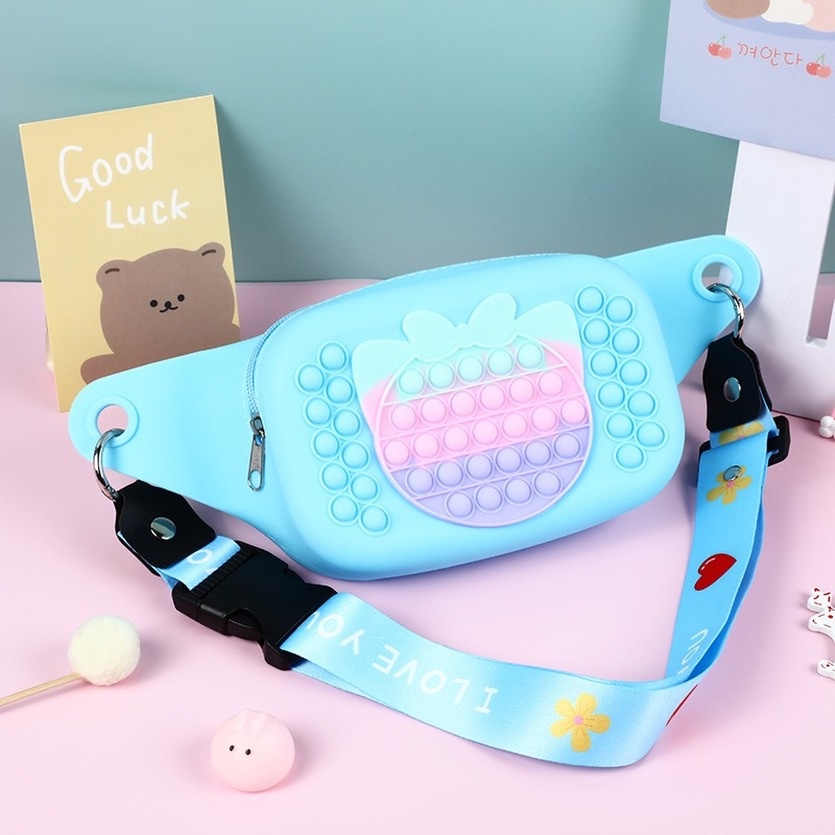Pop it Fidget Túi đeo thắt lưng / Push Bubble Đồ chơi Túi đeo vai