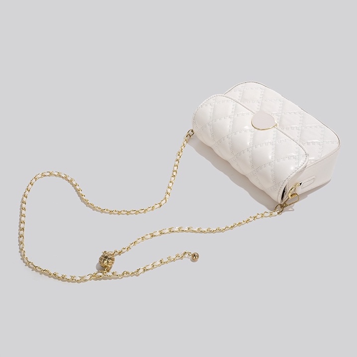 🌸Hàng Order🌸 Túi Xách Nữ CEEKAY Kẻ Lưới Da Trơn Khóa Dính Quai Da Phối Xích Quả Lắc Sang Chảnh Nữ Tính 🌸Hàng Quảng Châu