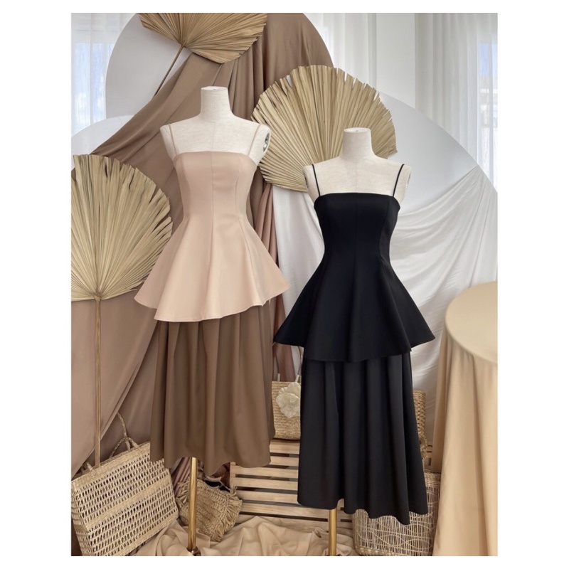 Áo 2 dây dáng peplum tà chéo chiết eo Sun Fashion