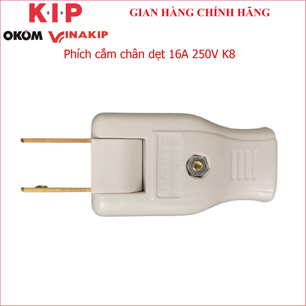 Phích cắm chân dẹt VINAKIP 16A 250V kiểu 8