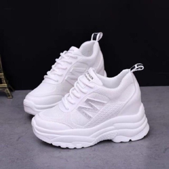 Giày sneaker nữ Giày thể thao nữ độn đế 7cm Chữ M vải lưới thoáng khí,da mềm dáng Ulzzang Hàn quốc | BigBuy360 - bigbuy360.vn