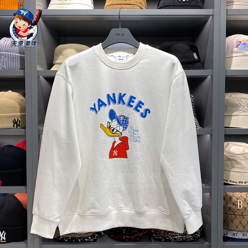 MLB Áo nỉ tay dài in hình Disney thời trang Hàn Quốc