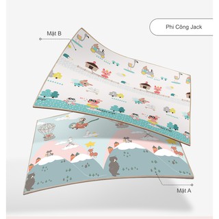 Thảm xốp XPE phủ Silicon chống thấm in 2 mặt gấp gọn