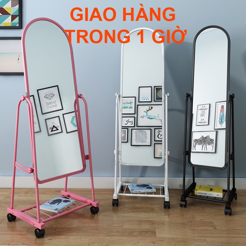 ∏✼Gương Toàn Thân Giá Rẻ Nhất Di Động Cực Nét Cao Cấp Có Chân Bánh Xe Đứng Dài Để Phòng Thông Minh 4D Dán Treo Tường