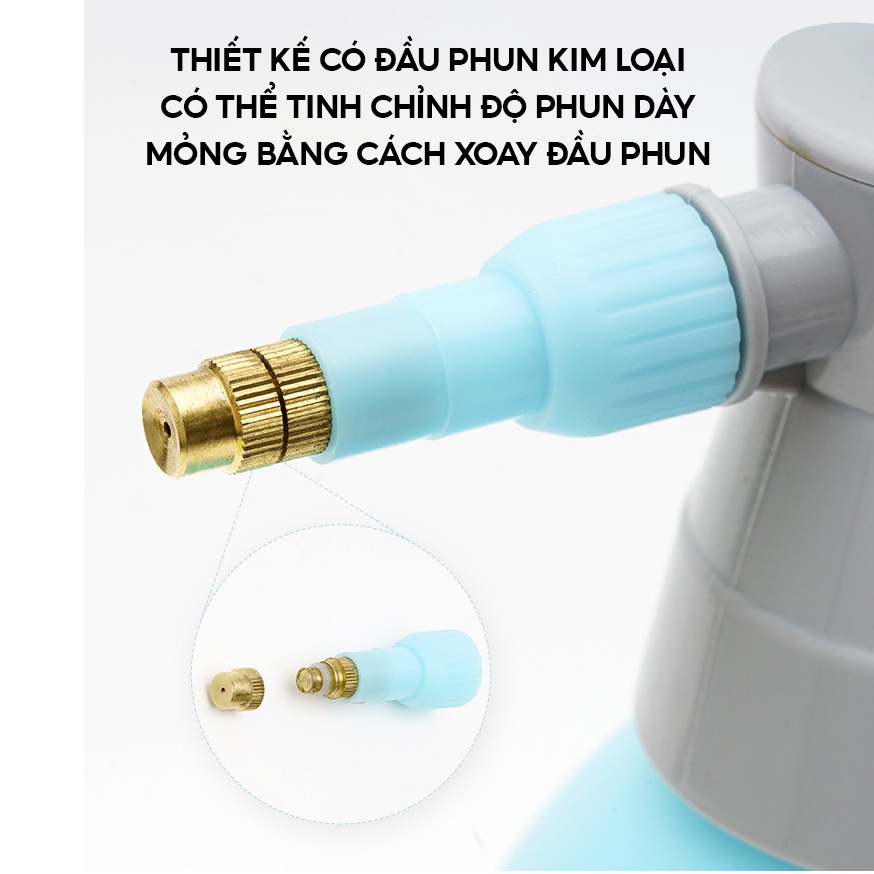 Bình xịt phun sương áp suất tạo bọt tuyết rửa xe tưới cây dung tích 2-3 lít QC-007-XANH