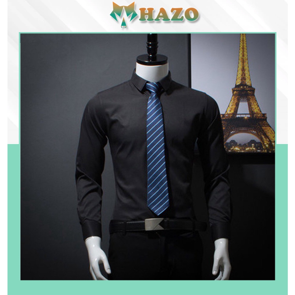 Áo Sơ Mi Nam Dài Tay Hàn Quốc 210 Cổ Bẻ Vải Lụa Chống Nhăn Cực Đẹp - Hazo