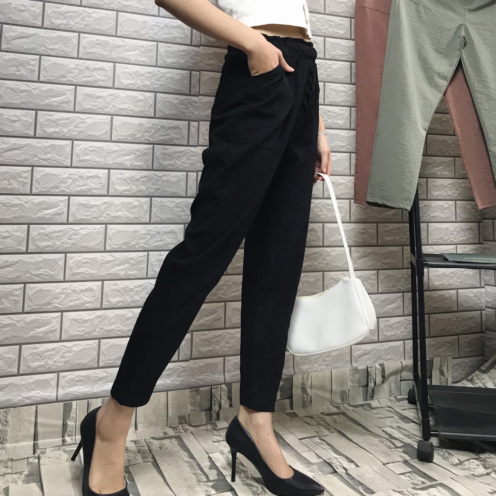 [Mã FASHIONT4WA giảm 10K đơn 50K] Quần Baggy Đũi Nữ, Quần Đũi Nữ Cạp Chun 5 Cúc Bọc, Chất Đũi Xước Hàn Thoáng | BigBuy360 - bigbuy360.vn