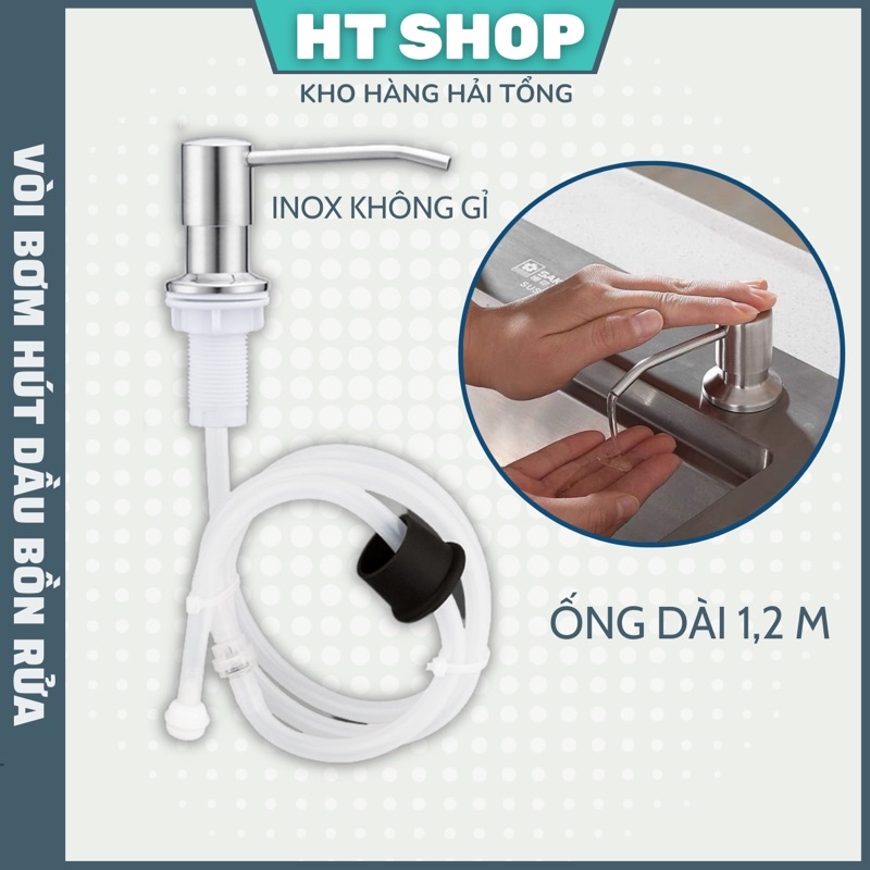 Bộ vòi bơm hút nước rửa chén gắn bồn rửa tự bơm hút dầu rửa bát với ống dẫn silicon dài 1,2m giúp gian bếp sang trọng