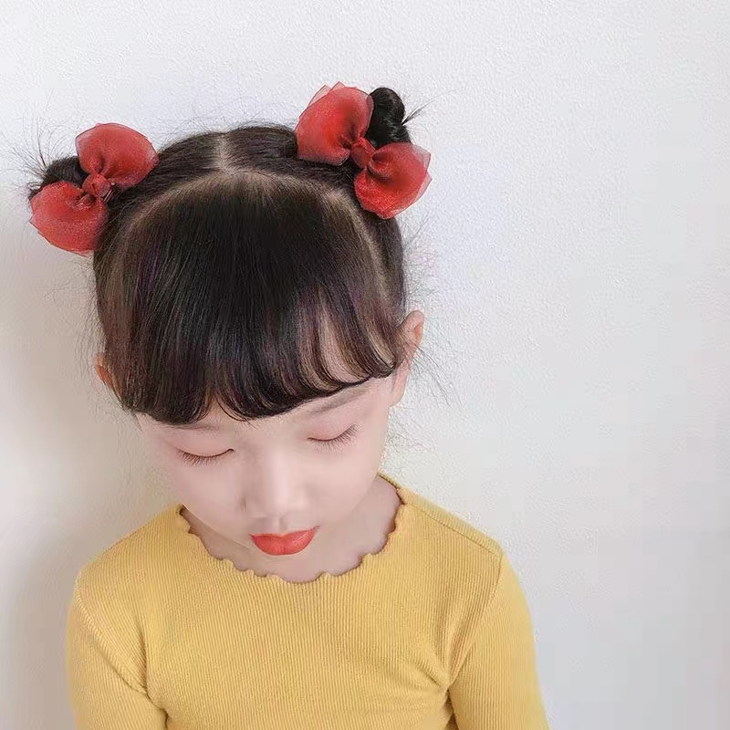 Set 2 Kẹp Tóc Hình Nơ Dễ Thương Phong Cách Hàn Quốc Cho Bé Gái