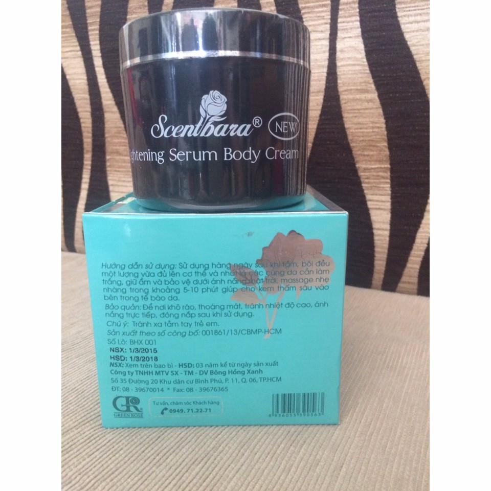 HỘP KEM DƯỠNG TRẮNG CAO CẤP SCENTBARA HOA xanh