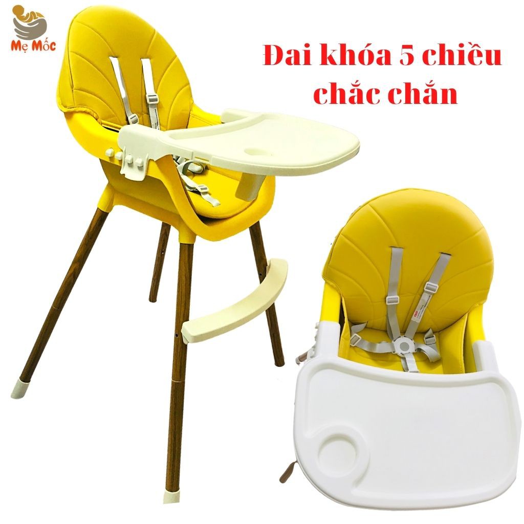 Ghế Ăn Dặm Cao Cấp Điều Chỉnh Độ Cao Tùy Ý, Dây Đai Khóa 5 Chiều An Toàn Chắc Chắn, Bé Ăn Khỏe,Ngoan ngoãn [Shop Mẹ Mốc]