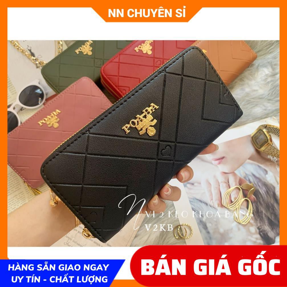 VÍ 2 KÉO LOGO SIÊU XINH V2KB - 163 ⚡100% ẢNH THẬT⚡ VÍ NỮ PHOM DÀI