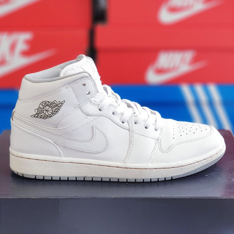 Giày thể thao Air Jordan 1 Retro trắng, real 2hand