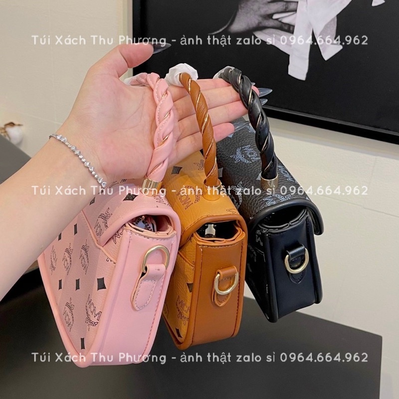 Túi xách quai kiềng có dây đeo chéo hoạ tiết chữ Mc.m siêu sang chảnh cho nữ (cam kết chuẩn ảnh)