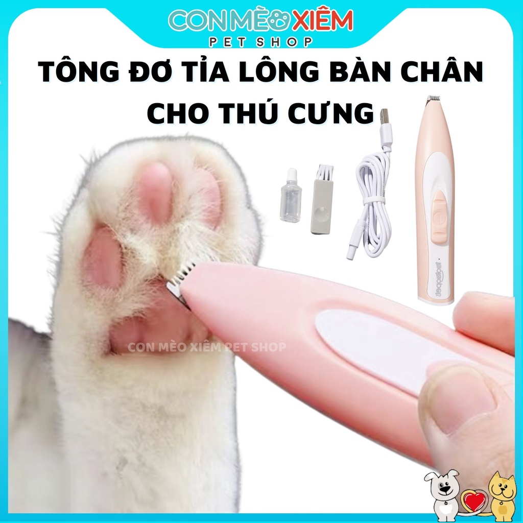 Tông đơ cho chó mèo cắt tỉa cạo lông bàn chân tay, tăng đơ grooming spa thú cưng Con Mèo Xiêm