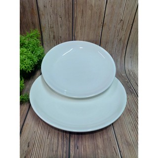 Combo 2 dĩa sứ trắng 23cm - 20cm