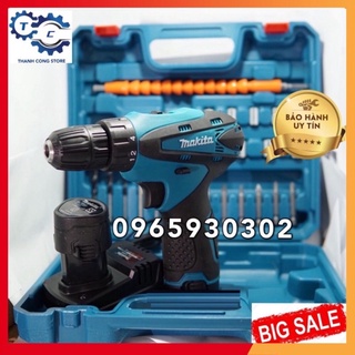 Máy khoan pin 12v makita _kèm phụ kiện _ lõi đồng có đảo chiều _khoan, bắt vít