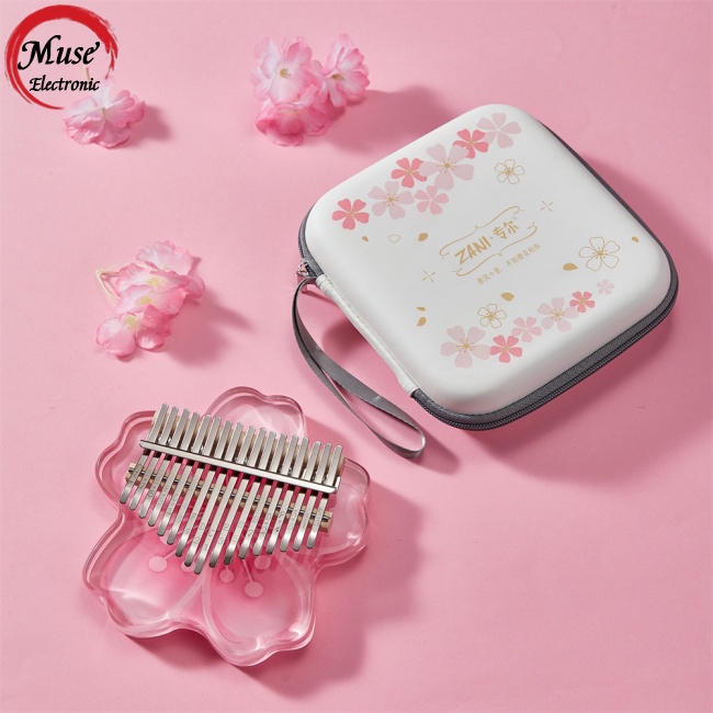 Đàn Kalimba 17 / 21 Tone BằNg Acrylic HọA TiếT Hoa Anh ĐàO