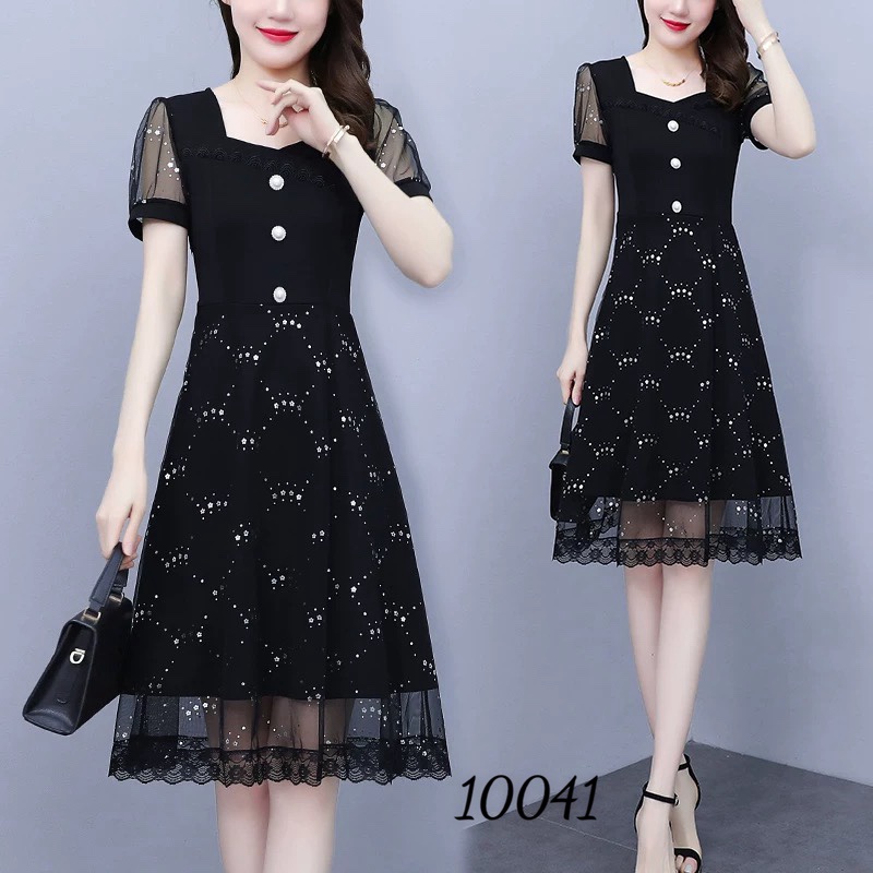 (HCM) Đầm umi phối lưới kim tuyến thời trang - sành điệu , sang chảnh cho các nàng KM FASHION