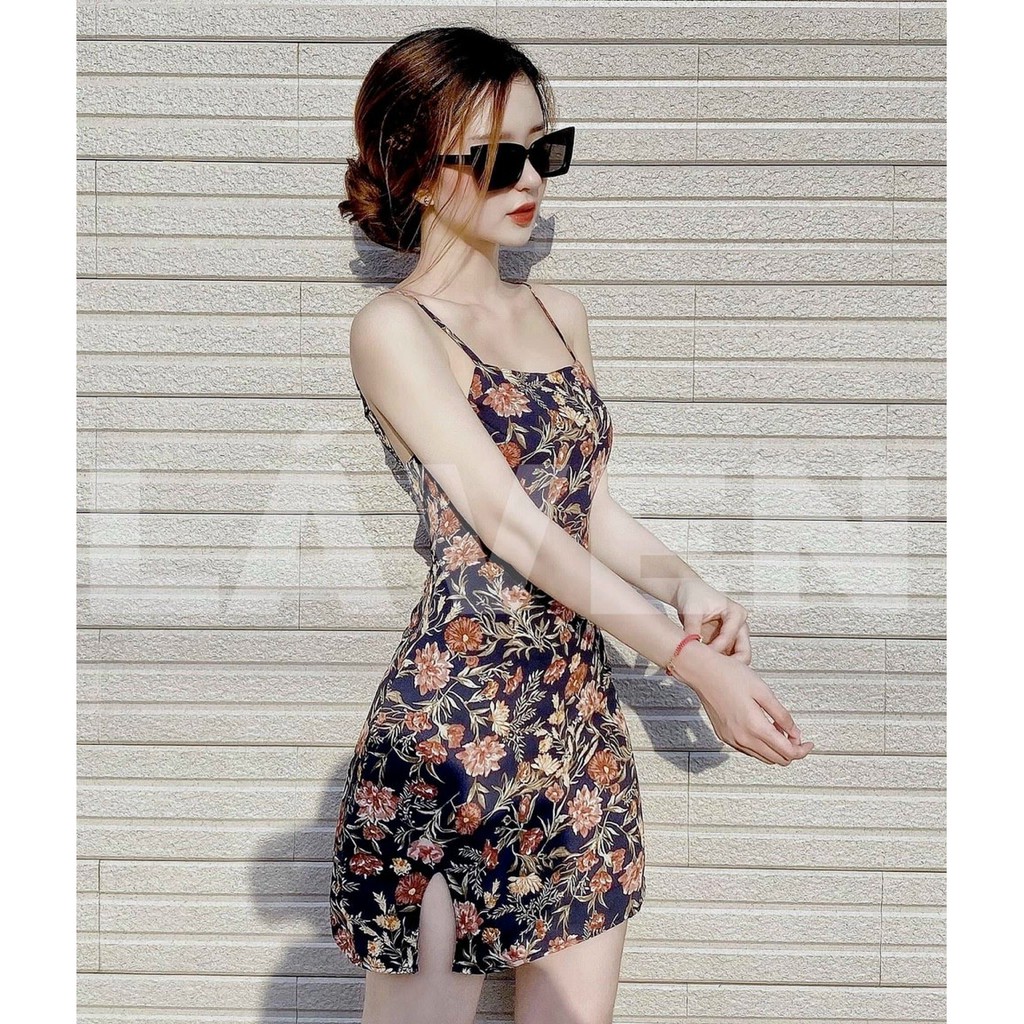 Váy đầm nữ body hai dây (có mút ngực) xẻ đùi chất thun co dãn cực ôm dáng | BigBuy360 - bigbuy360.vn