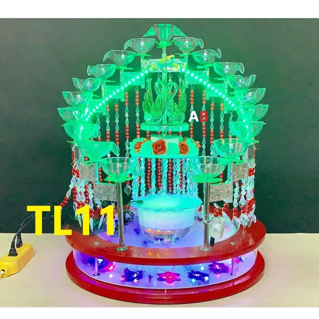 (Có Sục Tạo Khói) Tháp Ly Đám Cưới Đế Đèn Led Đẹp Nhất, Phụ Kiên Tiệc Cưới ABSHOP COM VN