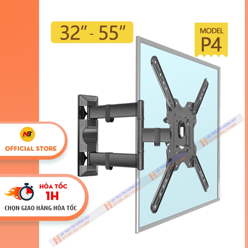 Giá treo tivi, Khung treo tivi xoay đa năng North Bayou NB P4 từ 32 đến 55 inch - Tải trọng tối đa 27Kg - Xoay Linh Hoạt