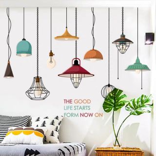 Decal dán tường bóng đèn chùm 110x 180cm
