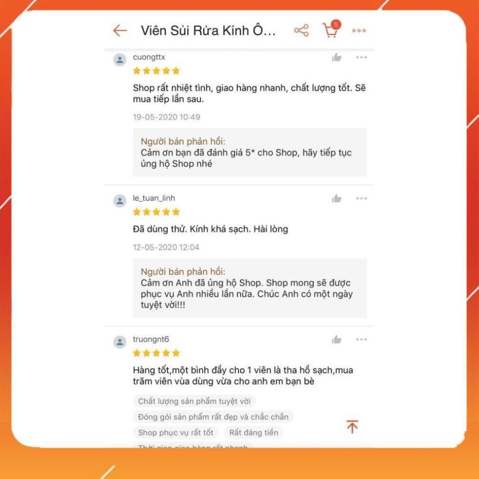 Viên Sủi Rửa Kính Ô Tô-❤️Freeship❤️-Lau Kính,Chùi Kính Siêu Sạch Tiện Lợi-1 viên