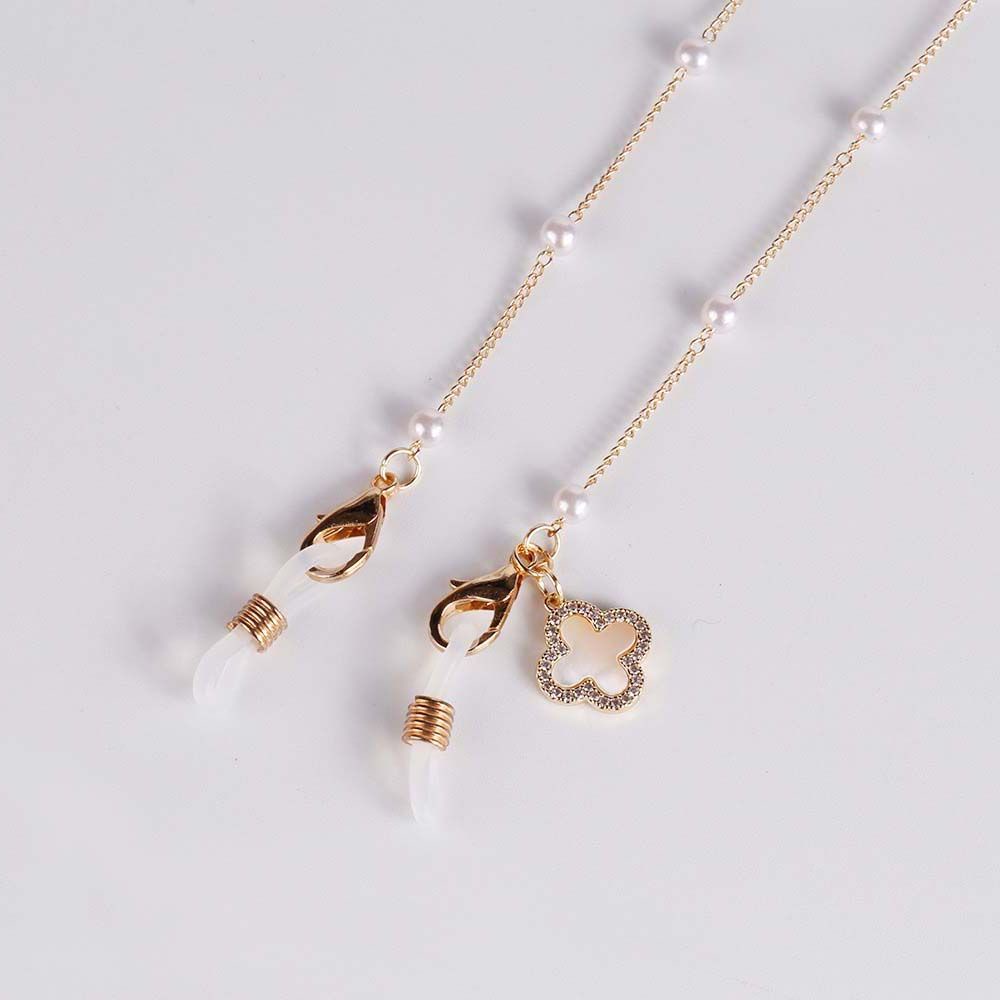 Dây chuyền / dây đeo kính / khẩu trang chống thất lạc bảo vệ khuôn mặt thiết kế chuỗi đính ngọc trai thời trang Unisex