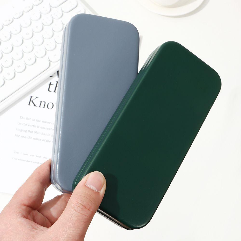 Hộp Thiếc Đựng Mắt Kính Dạng Nén Chống Rơi Màu Trơn Đơn Giản