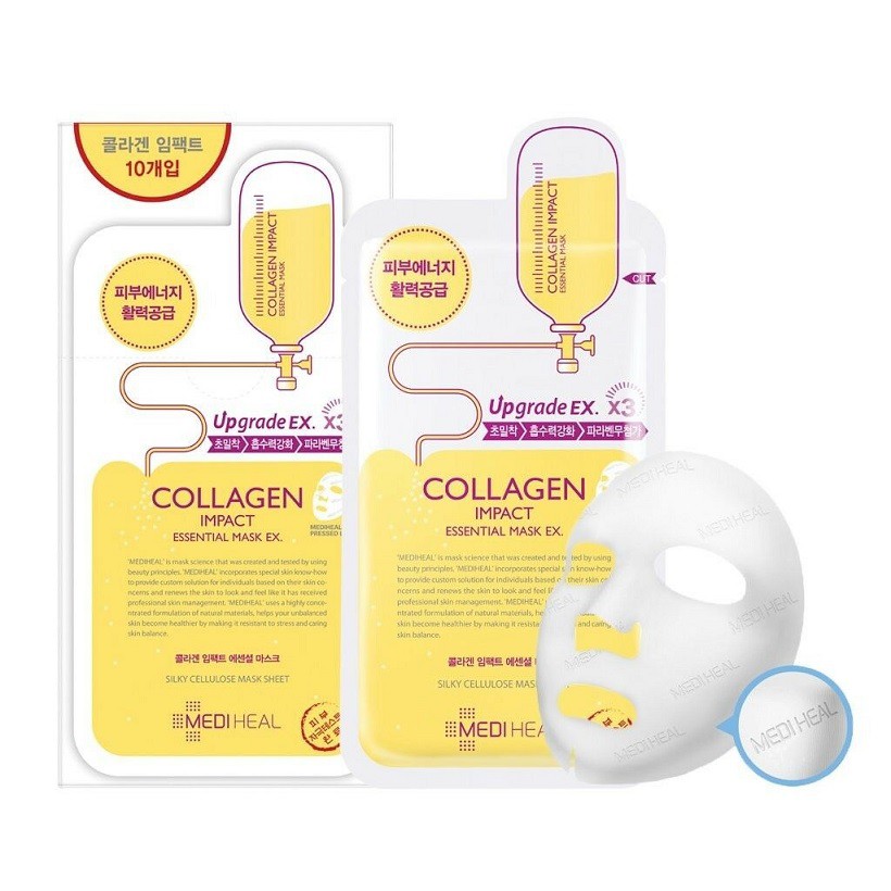 [CHÍNH HÃNG] Hộp 10 Mặt Nạ Bổ Sung Collagen, Chống Lão Hóa Mediheal Collagen Impact Essential Mask 24ml x 10 Miếng