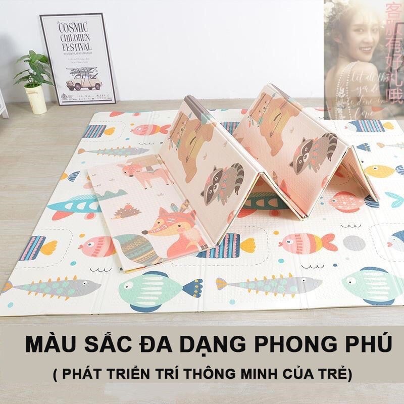 Thảm Xốp Xpe Cho Bé 2 Mặt Khổ 2m x1,8m Chiếu Xốp Trải Sàn Chống Trơn Trượt Mẫu Ngẫu Nhiên Cho Bé Tập Bò Chống Ngã