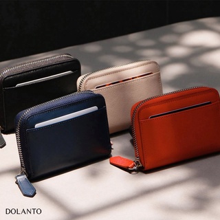 Ví Da Saffiano Đựng Thẻ DOLANTO BRAND Khóa Zip
