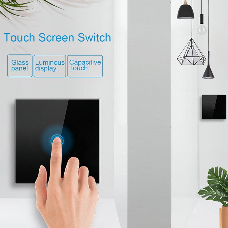 Công Tắc Cảm Ứng Thông Minh Kết Nối Wifi 86 1 Gang 110-250v Cho Google Home Assistant Và Alexa