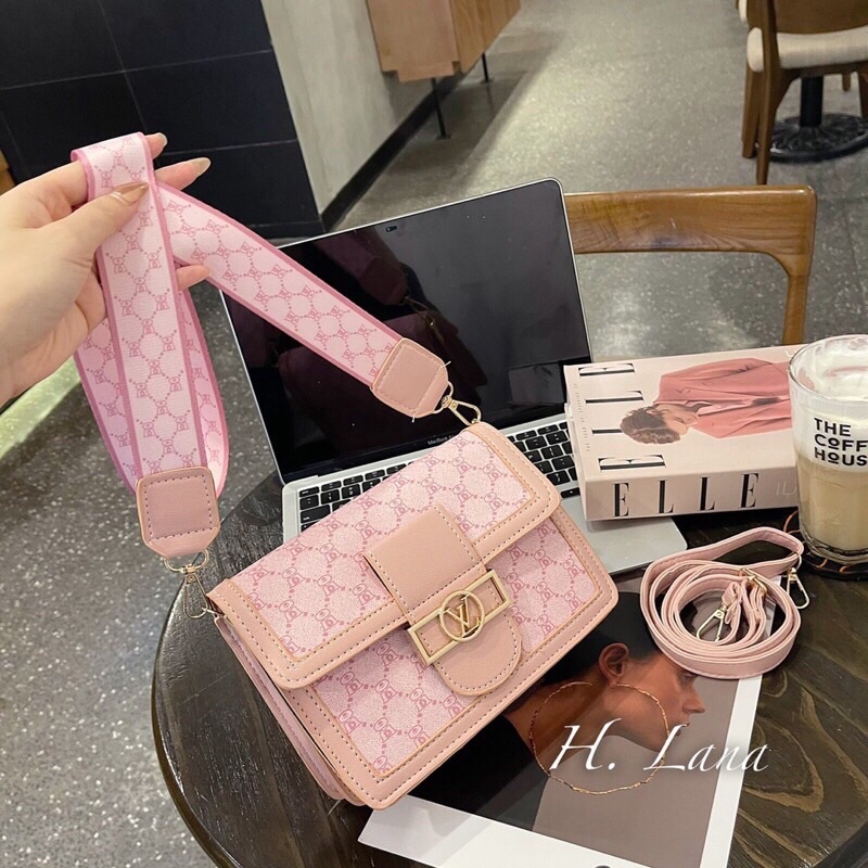 Túi Hộp Đeo Chéo Nữ in Vân Dây Bản To Túi Đeo Chéo Nữ