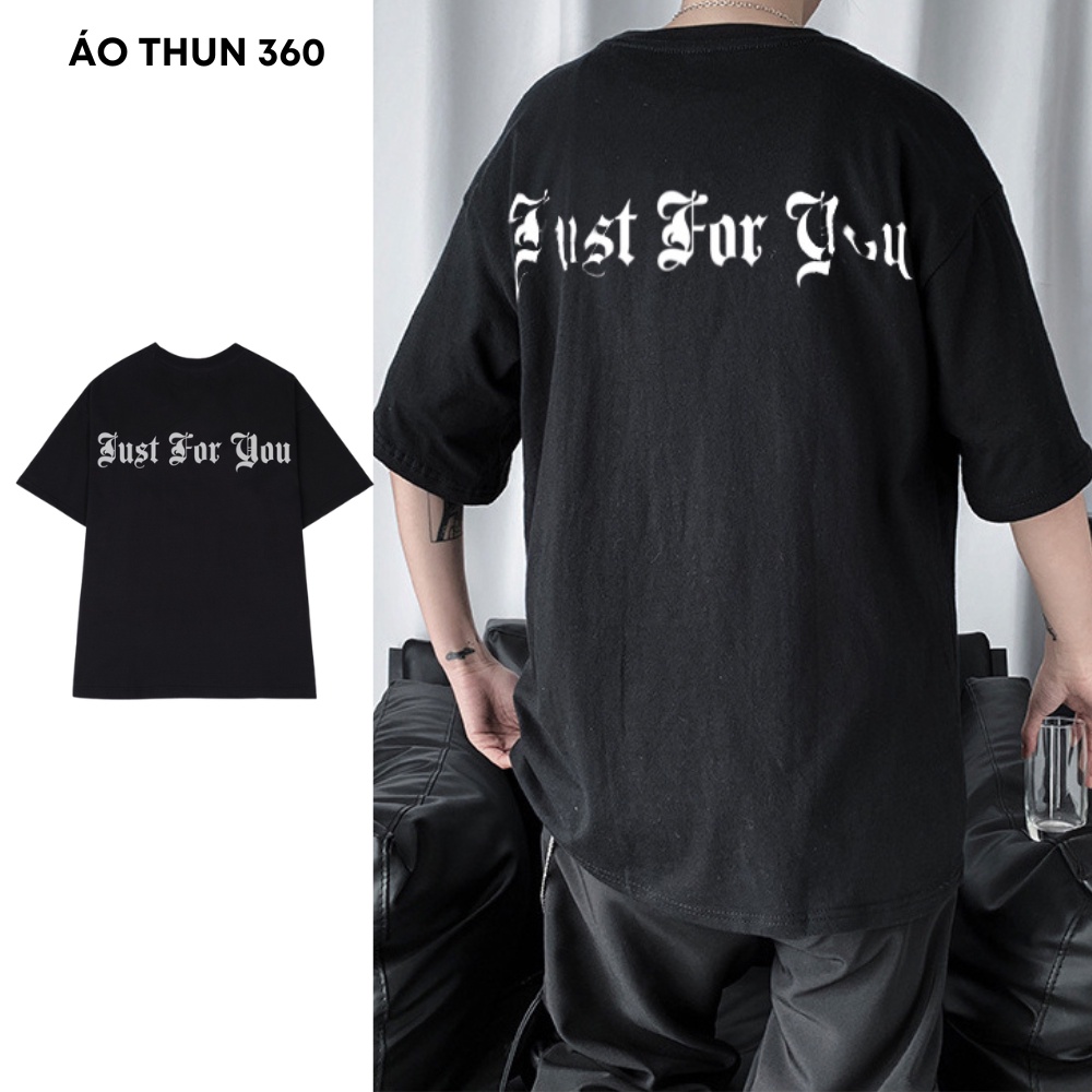 Áo thun JUSFORYOU và Future Is Now nam nữ unisex form rộng Black tee basic oversize