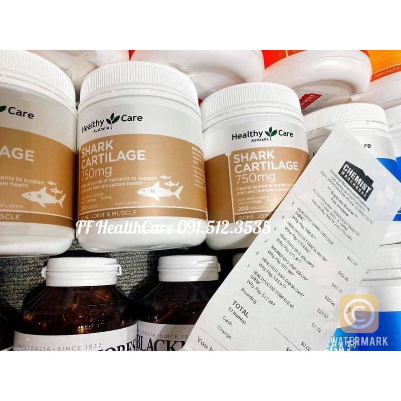 Viên Uống Sụn Cá Mập Healthy Care Shark Cartilage 200 Viên Úc Date 2025