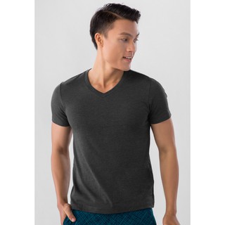 Áo Thun Trơn Nam Ngắn Tay Cổ Tim Giordano V-Neck Tee Màu Đen Xám 0102625171