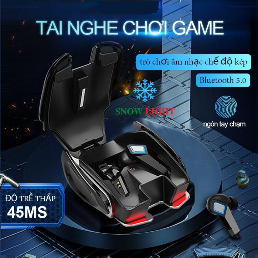 Tai nghe bluetooth nhet tai không dây Tai nghe gaming PUBG audio nhét tai không dây nhét thể thao K68 Snow light