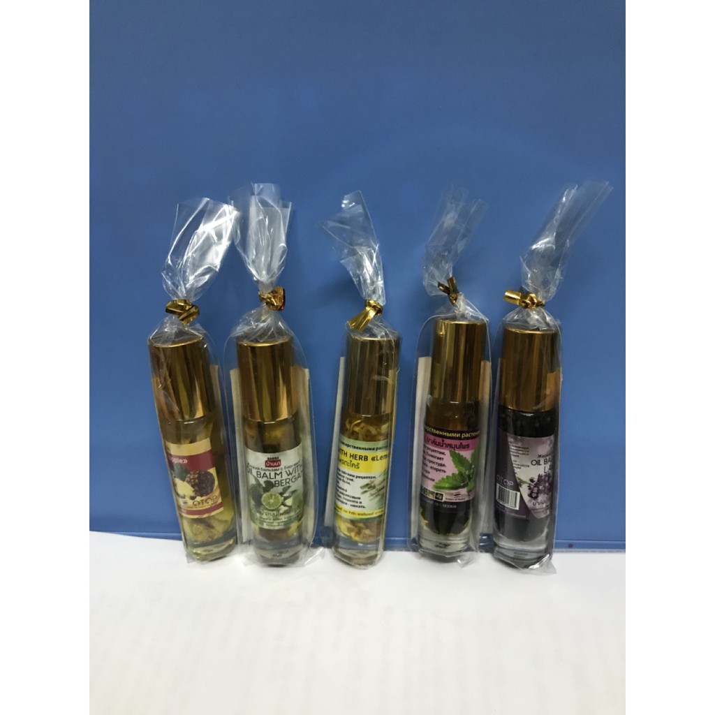 Dầu lăn thảo dược Banana Hương Lavender, Chanh, Sả, Dứa thơm, Bạc hà 10ml Thái Lan