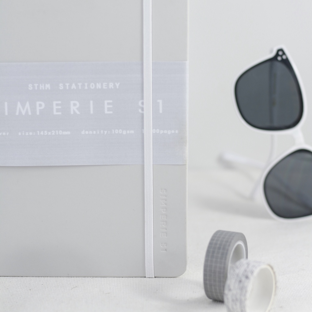 SIMPERIE S1 - Smoke Grey - Sổ tay bìa giấy giả da cao cấp - STHM stationery