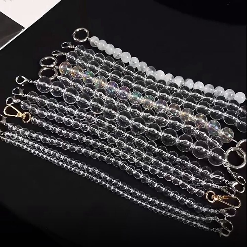 Chuỗi xỏ hạt ngọc trai pha lê thời trang tự làm dây đeo vai quai cầm ví túi xách thay thế 18 kích thước