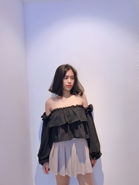 ALI TOP Áo bẹt vai bèo tầng